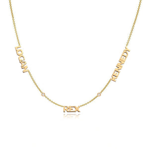 Cutout Gold Names Necklace