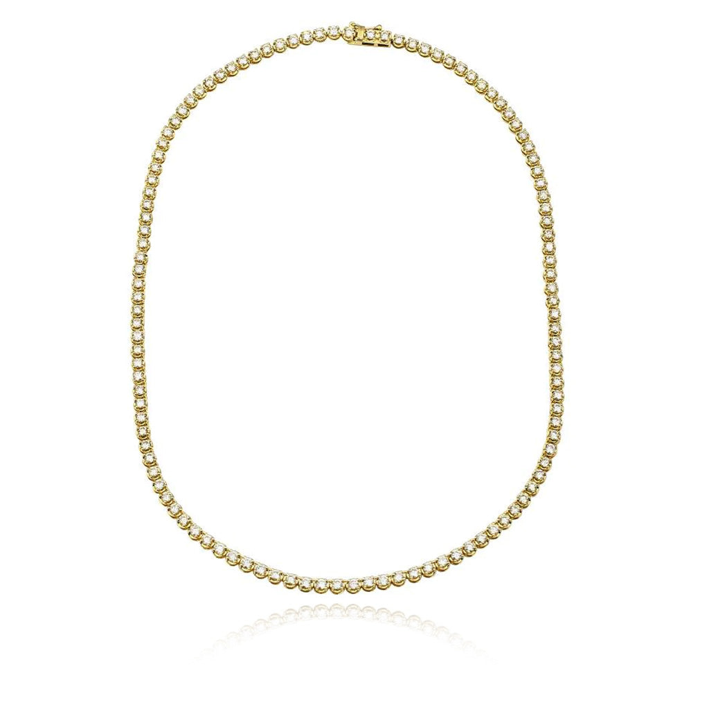 Crown Setting Diamond Tennis Necklace