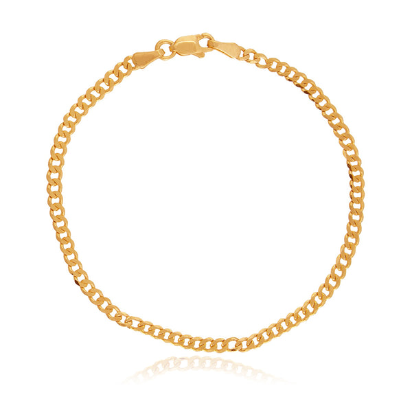 Small Flat Cuban Chain Anklet in 14k gold, timeless luxury jewelry design with a strong, stylish look.