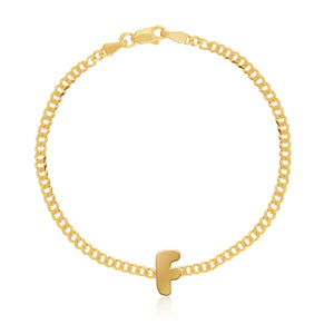 Gold Initial Cuban Bracelet