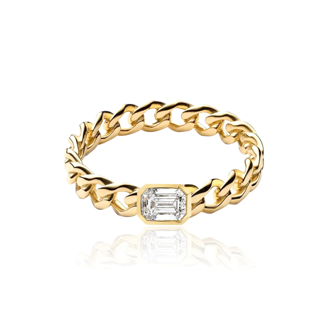 Cuban Bezel Diamond Ring