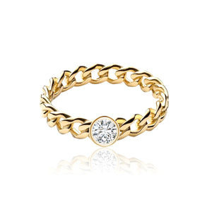 Cuban Bezel Diamond Ring