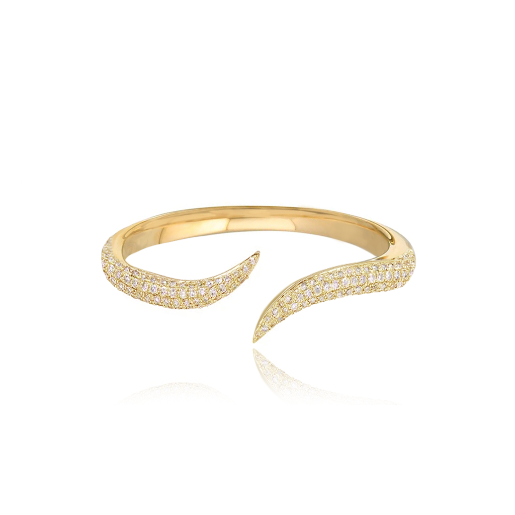 Curved Pave Claw Ring