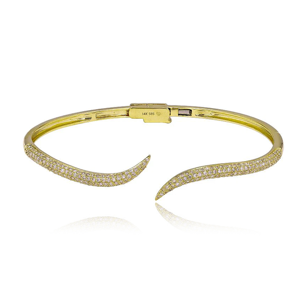 Curved Pave Claw Bangle