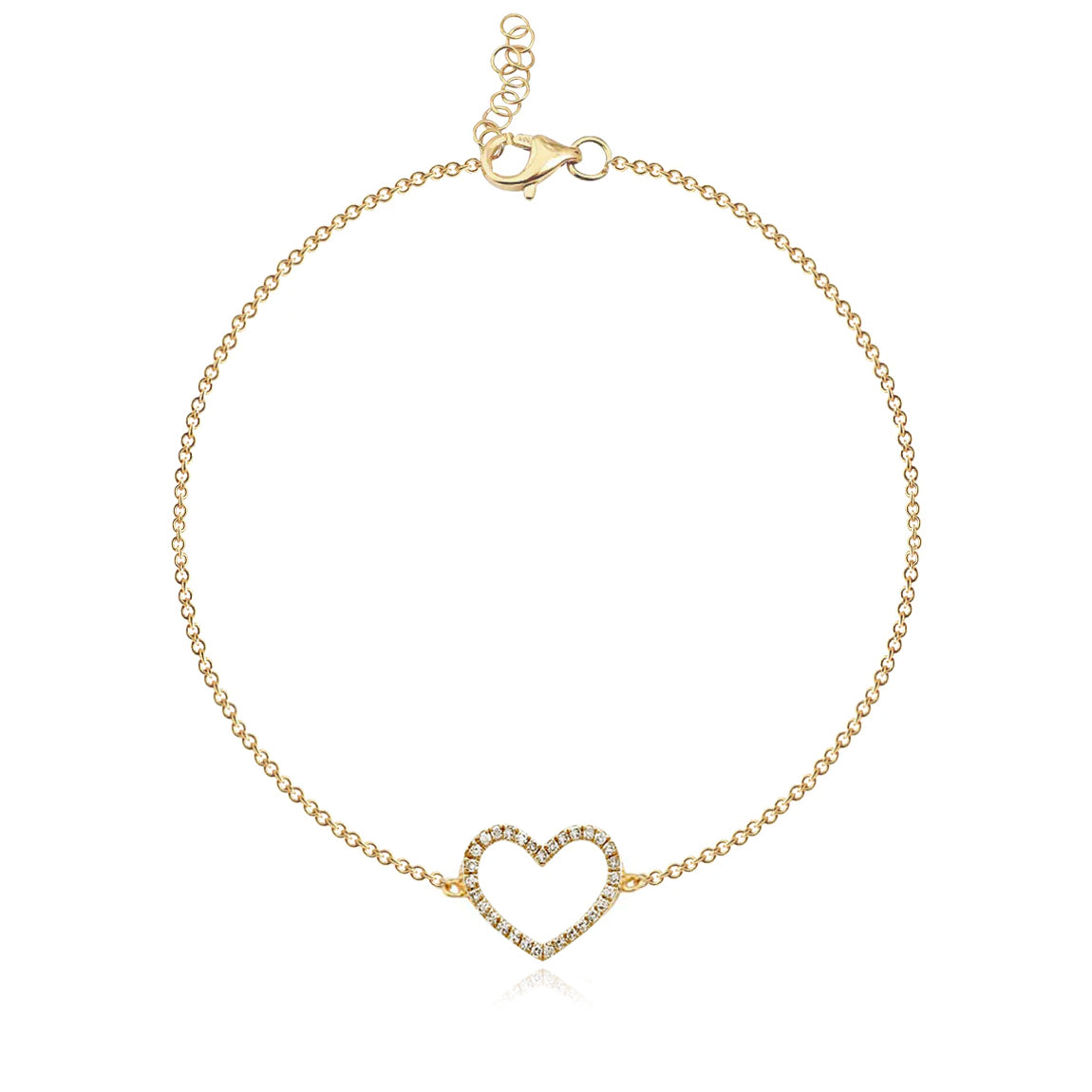 Cutout Pave Heart Bracelet