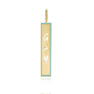 Cutout Personalized Enamel Plate Charm