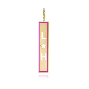 Cutout Personalized Enamel Plate Charm