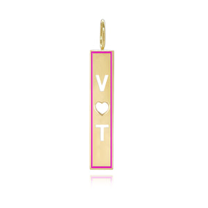 Cutout Personalized Enamel Plate Charm