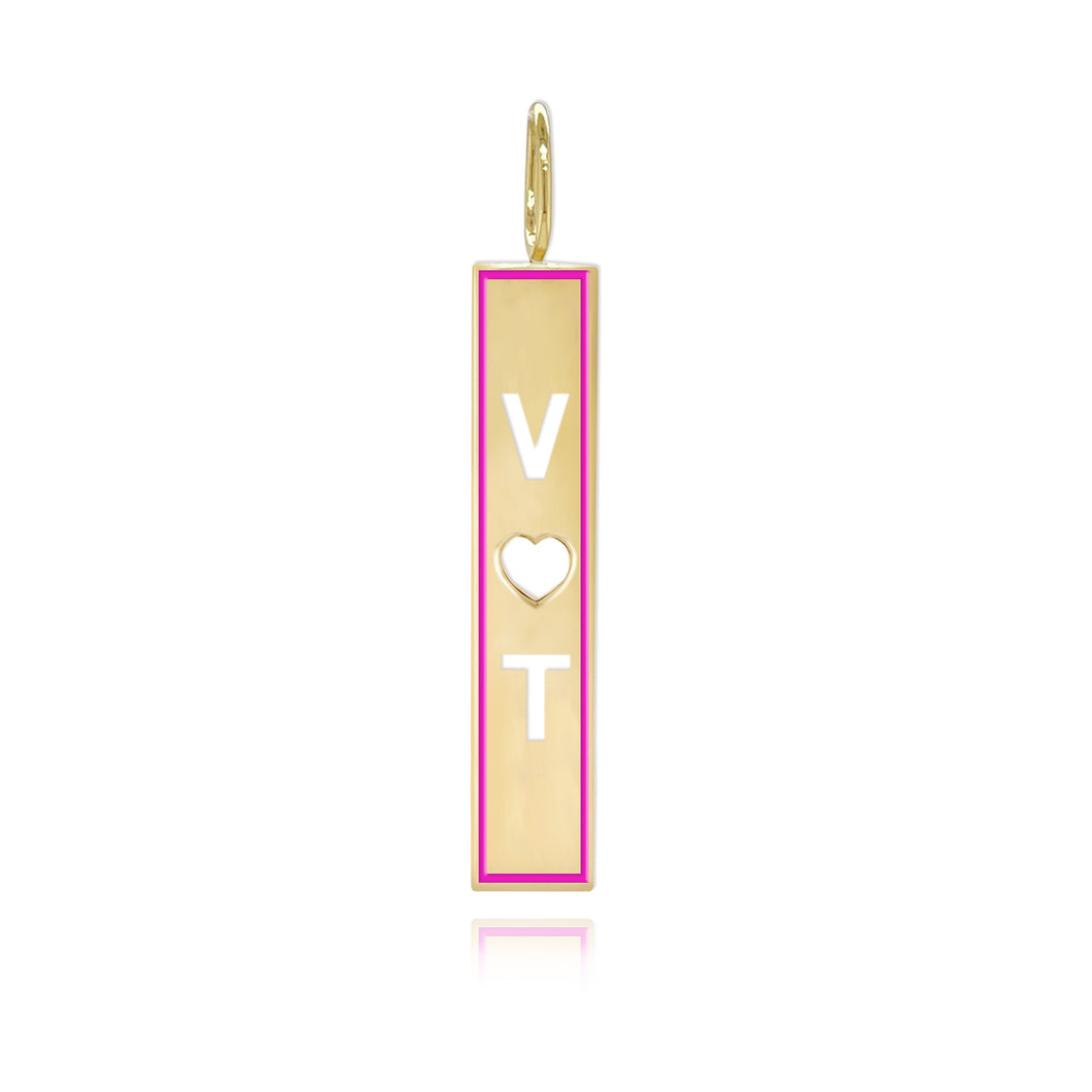 Cutout Personalized Enamel Plate Charm