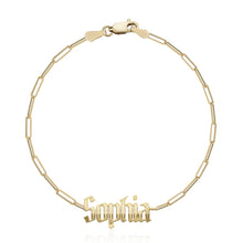 Load image into Gallery viewer, Cutout Name Paperclip Bracelet
