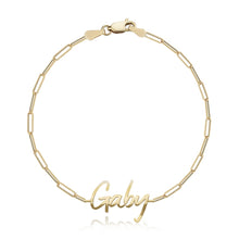 Load image into Gallery viewer, Cutout Name Paperclip Bracelet
