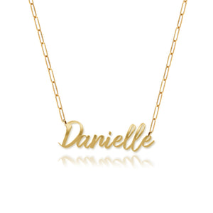 Cutout Name Paperclip Necklace