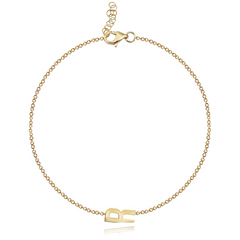 Gold Initial Chain Bracelet