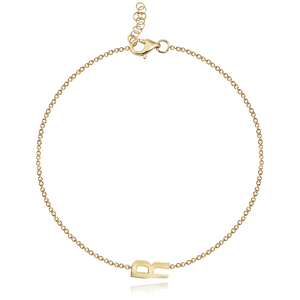 Gold Initial Chain Bracelet