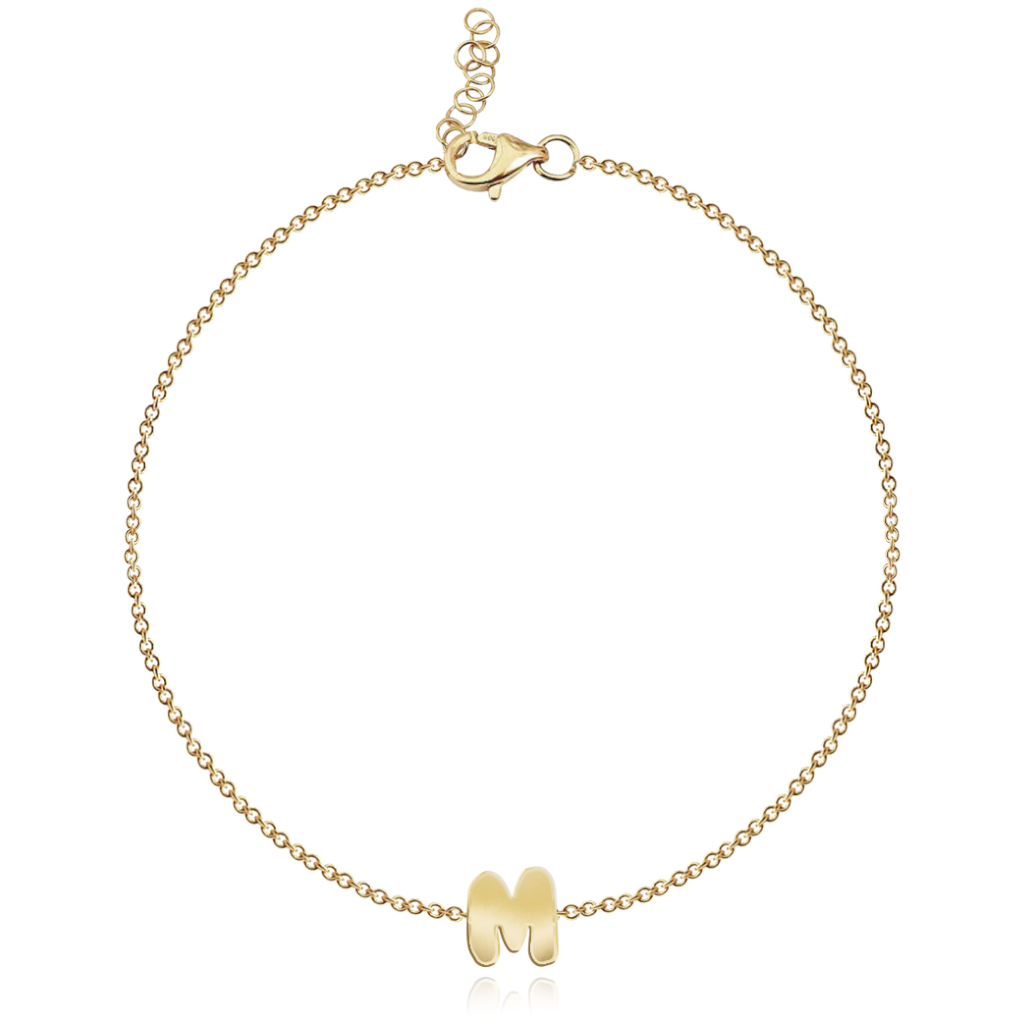 Gold Initial Chain Bracelet