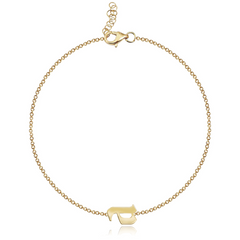 Gold Initial Chain Bracelet