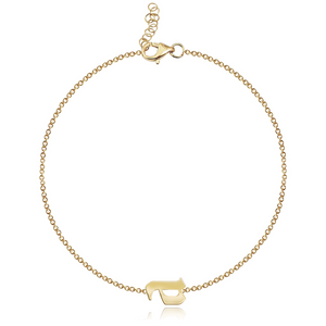 Gold Initial Chain Bracelet
