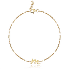 Gold Initial Chain Bracelet