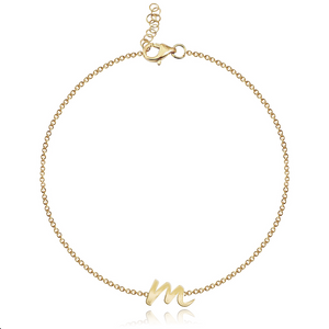 Gold Initial Chain Bracelet