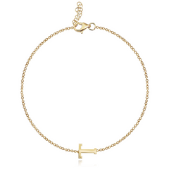 Gold Initial Chain Bracelet