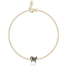 Load image into Gallery viewer, Mini Enamel Initial Chain Bracelet
