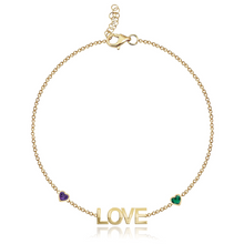 Load image into Gallery viewer, Two Gemstone Multi Shape Cutout Name Bracelet
