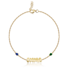 Load image into Gallery viewer, Two Gemstone Multi Shape Cutout Name Bracelet
