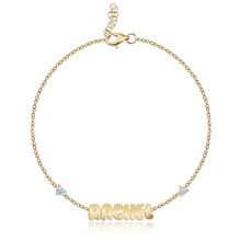 Load image into Gallery viewer, Two Diamond Multi Shape Cutout Name Bracelet
