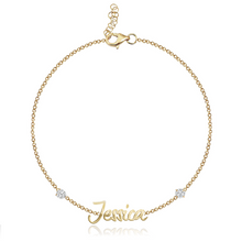 Load image into Gallery viewer, Two Diamond Multi Shape Cutout Name Bracelet
