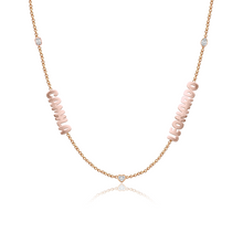Load image into Gallery viewer, Cutout Gold Names and Multi Shape Diamonds Necklace
