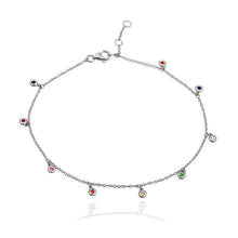Load image into Gallery viewer, Dangling Rainbow Bezel Anklet
