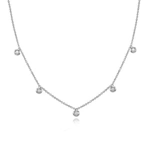 Five Bezel Dangling Necklace