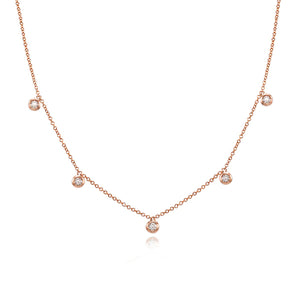 Five Bezel Dangling Necklace