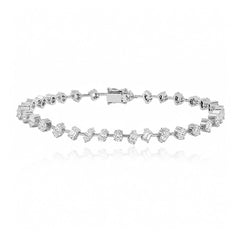 Diagonal Multi Shape Diamond Tennis Bracelet