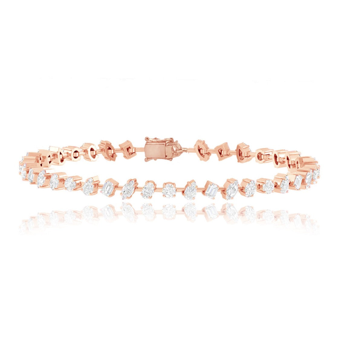 Diagonal Multi Shape Diamond Tennis Bracelet – Alev Jewelry
