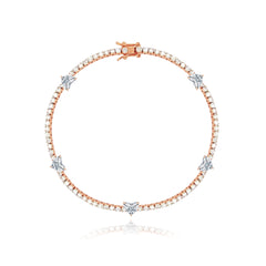 Five Diamond Heart Tennis Bracelet