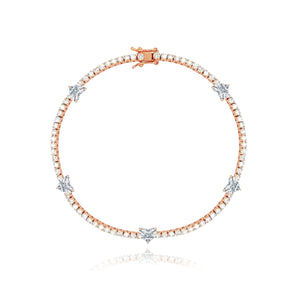 Five Diamond Heart Tennis Bracelet