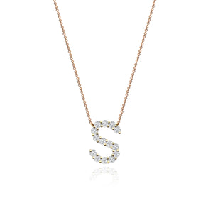 diamond letter necklace