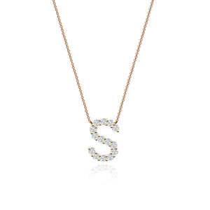 diamond letter necklace