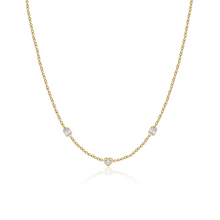 Load image into Gallery viewer, Three Multi shape Solitaire Diamond Necklace
