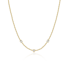 Three Multi shape Solitaire Diamond Necklace