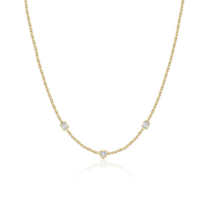 Three Multi shape Solitaire Diamond Necklace