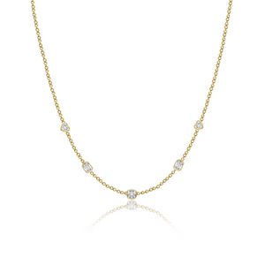 Five Multishape Solitaire Diamond Necklace