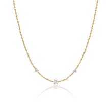 Load image into Gallery viewer, Three Multishape Solitaire Diamond Necklace
