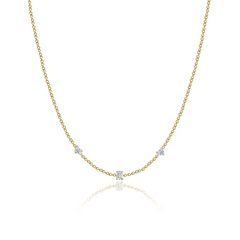 Three Multishape Solitaire Diamond Necklace