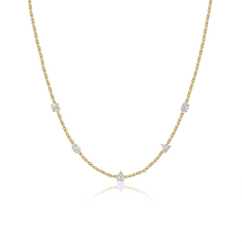 Load image into Gallery viewer, Five Multishape Solitaire Diamond Necklace
