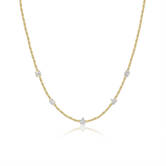 Five Multishape Solitaire Diamond Necklace