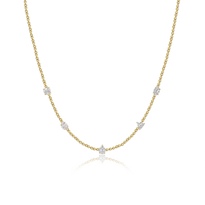 Five Multishape Solitaire Diamond Necklace