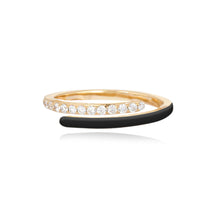 Load image into Gallery viewer, Swirl Enamel Pave Diamond Ring
