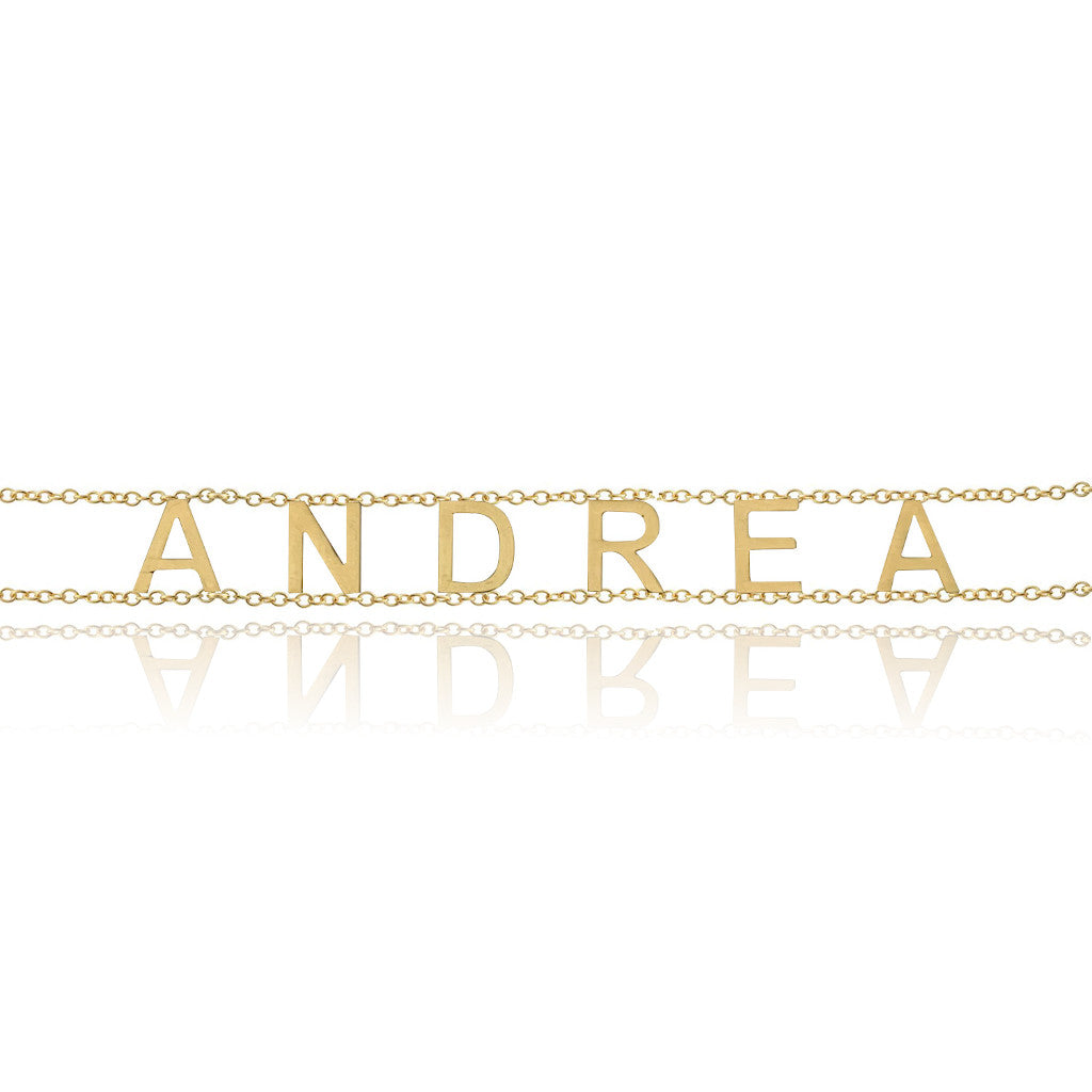 Double Chain Gold Name Bracelet